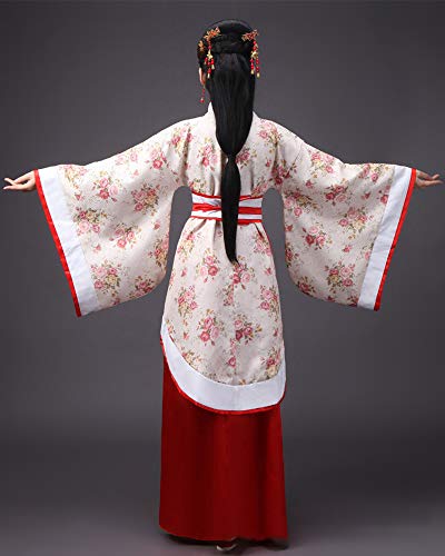 BOZEVON Ropa de Mujer Traje Tang - Traje Tradicional de Estilo Chino Antiguo Vestidos de Hanfu - para Show de Escenario Actuaciones Cosplay, Estilo-2/3XL