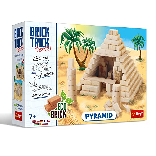 Brick Trick- Construcción Antigua, Natural, EKO Brick Blocks, DIY, más de 260, Juego Creativo para niños a Partir de 7 años Construir con Ladrillos, Color pirámide (Trefl 61550)