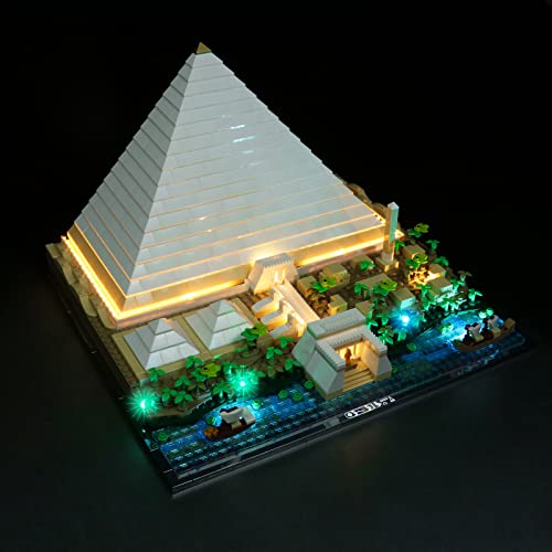 BrickBling Juego de iluminación LED para Lego 21058 Architecture Cheops Pyramid Kit (sin Juego de Lego) Kit de luz de Control Remoto Compatible con Lego Gran Pirámide de Giza