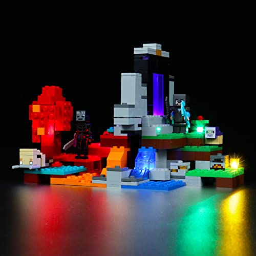 BrickBling Juego de luces LED para Lego 21172 Minecraft, el portal destruido Minecraft (modelo de Lego no incluido, solo iluminación), juego de iluminación DIY para Lego Minecraft