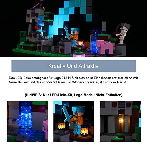 BrickBling Juego de Luces LED para Lego 21244 Minecraft The Sword Outpost Set, decoración DIY Juego de iluminación para Minecraft Lego The Sword Outpost Creative Toy Light (no Modelo Lego)