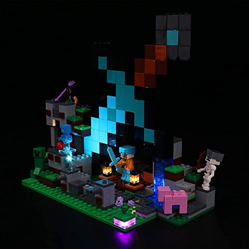 BrickBling Juego de Luces LED para Lego 21244 Minecraft The Sword Outpost Set, decoración DIY Juego de iluminación para Minecraft Lego The Sword Outpost Creative Toy Light (no Modelo Lego)