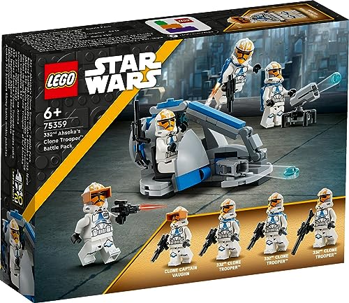 BRICKCOMPLETE Lego 75359 75359 Ahsokas Clone Trooper de la 332ª Compañía Battle Pack, 75345 501st Clone Troopers Battle Pack & 30654 X-Wing Starfighter