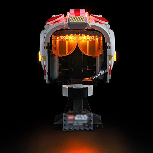 BRIKSMAX Kit de Iluminación Led para Lego Casco de Luke Skywalker (Rojo Cinco),Compatible con Ladrillos de Construcción Lego Modelo 75327, Juego de Legos no Incluido