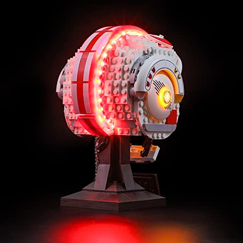 BRIKSMAX Kit de Iluminación Led para Lego Casco de Luke Skywalker (Rojo Cinco),Compatible con Ladrillos de Construcción Lego Modelo 75327, Juego de Legos no Incluido