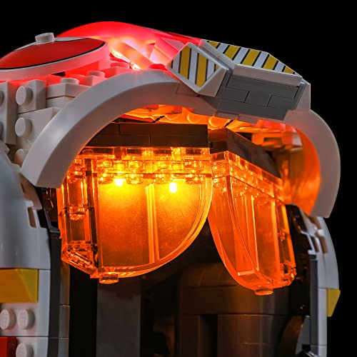 BRIKSMAX Kit de Iluminación Led para Lego Casco de Luke Skywalker (Rojo Cinco),Compatible con Ladrillos de Construcción Lego Modelo 75327, Juego de Legos no Incluido