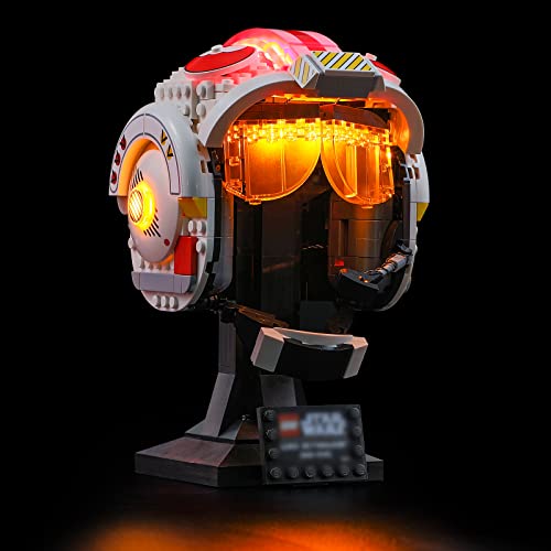 BRIKSMAX Kit de Iluminación Led para Lego Casco de Luke Skywalker (Rojo Cinco),Compatible con Ladrillos de Construcción Lego Modelo 75327, Juego de Legos no Incluido