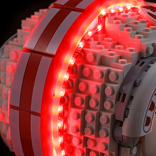 BRIKSMAX Kit de Iluminación Led para Lego Casco de Luke Skywalker (Rojo Cinco),Compatible con Ladrillos de Construcción Lego Modelo 75327, Juego de Legos no Incluido