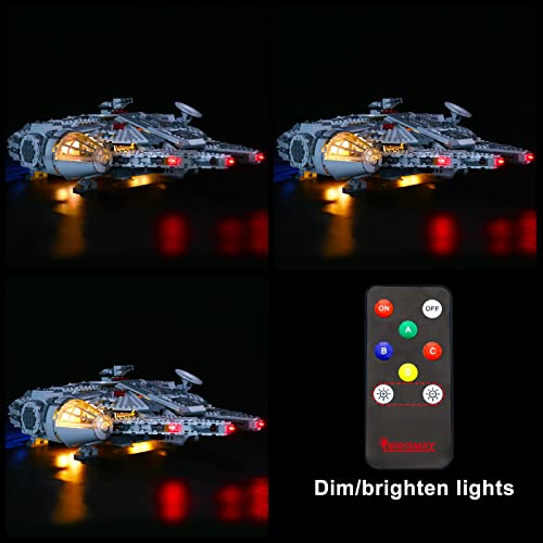 BRIKSMAX Kit de Iluminación Led Versión actualizada para Lego Star Wars Halcón Milenario,Compatible con Ladrillos de Construcción Lego Modelo 75257, Juego de Legos no Incluido…