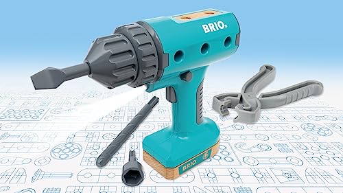 BRIO Builder, Destornillador Eléctrico 34600, Juguete de Construcción y de Roles Educativo para Niños a Partir de 3 Años