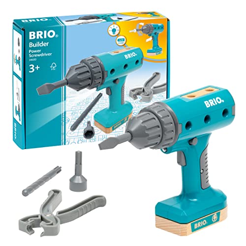 BRIO Builder, Destornillador Eléctrico 34600, Juguete de Construcción y de Roles Educativo para Niños a Partir de 3 Años