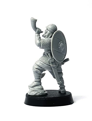 Brother Vinni Viking Trumpeter Miniature, Command Pack, Saga 28 mm, Resina