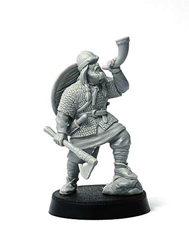 Brother Vinni Viking Trumpeter Miniature, Command Pack, Saga 28 mm, Resina