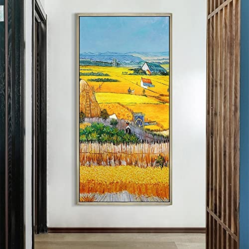 Buena Cosecha Reproducción De La Pintura Al Óleo De Van Gogh - Arte De La Obra De Arte Famosa Y Lujosa Moderna Pintura Colgante Para El Hogar, Pared Del Porche De La Villa Decoración Café Estudio