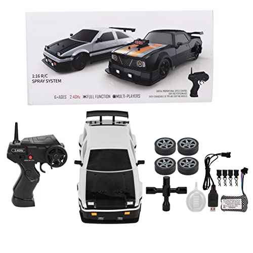 BuyWeek Coche de Control Remoto, 4 Ruedas motrices RC Car 1/16 2.4Ghz Simulado RC Drift Car Toy con 2 Juegos de neumáticos para niños y niñas