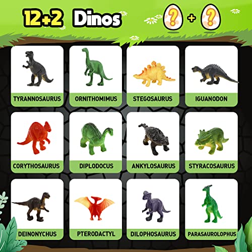 Byncceh Juego de 14 dinosaurios diferentes - Descubre Huevos de Pascua de Stem Juguete - Kit de Excavación para Arqueología y Paleontología