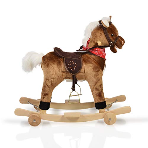 Caballo balancín de Peluche ChipperWJ-302, Sonido, Patines y Ruedas Plegables