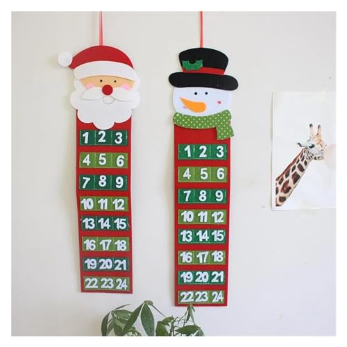 Calendario de Adviento de Navidad, Casa de muñeco de nieve de Papá Noel, calendario de Navidad, decoración de calendario, colgante de pared, colgante de elfo, bolsa de dulces, decoraciones navideñas K