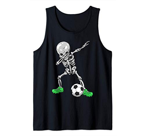 Camisa de Halloween de Dabbing Soccer Skeleton Camiseta sin Mangas