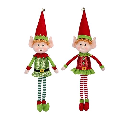 Campsie Muñeco De Elfos Navideños, Muñeco De Peluche De Elfo, Lindas Muñecas Elfo Felpa, Muñecas De Elfo De Navidad con Pierna Larga, Adornos De Peluche para Árbol De Navidad