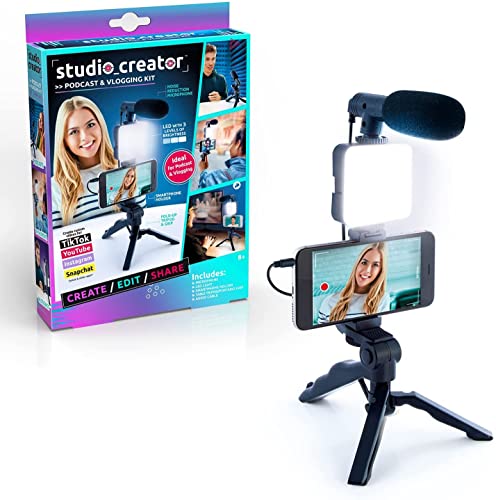 Canal Toys - Studio Creator - Kit de Podcast y Vlogging con Luz y Micrófono - INF033