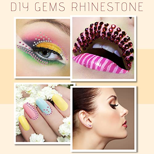 Cara Gemas Ojo Rhinestone Pegatinas Festival Diamantes para Cara DIY Maquillaje Euphoria Diamantes Uñas Ojo Joyas Pegatinas para Señoras Proms Decoraciones