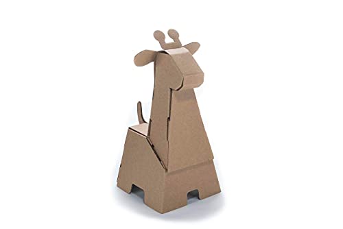 Cardimals Cartón 3D Animal modelo para niños – Savanna Giraffe paquete plano ecológico tarjeta para niños – Construir, decorar y jugar