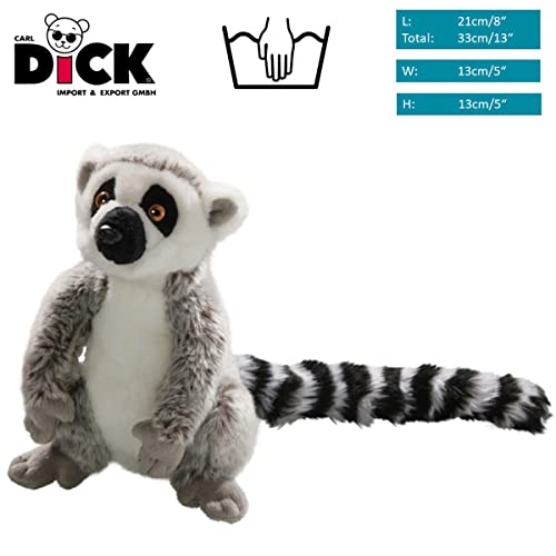 Carl Dick Peluche Catta, Lémur de Cola anillada Sentado 21cm, 33cm con Cola 2673