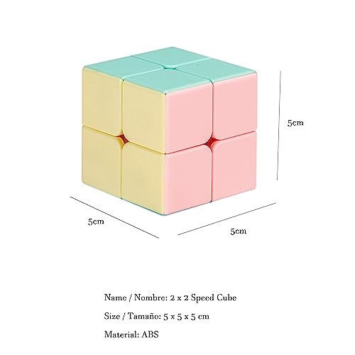 Carnavalife Cubo de Rubik Speed Cube Cubo Mágico Rompecabezas Gira Rápido Sin Pegatina Stickerless Suave Resistente Juguete Puzzle Educativo Aprendizaje para Niños y Adultos (2X2, Pastel)