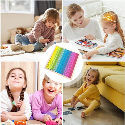 CASSONRM Tablero Montessori Cien - Rompecabezas de números de Madera Colorido - Juegos educativos para niños de 4 años, Juguetes de matemáticas, 1-100 números consecutivos