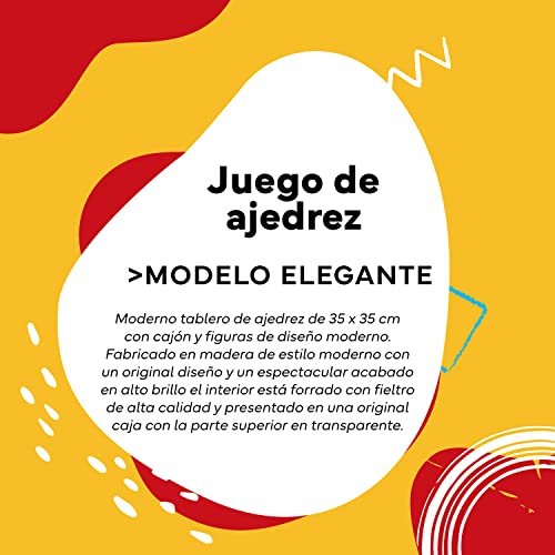 Cayro - Ajedrez - + 14 Años - Modelo Elegante - Juego Clásico de Mesa para Niños y Adultos - Tablero de Madera con Cajón Deslizante - para 2 Jugadores