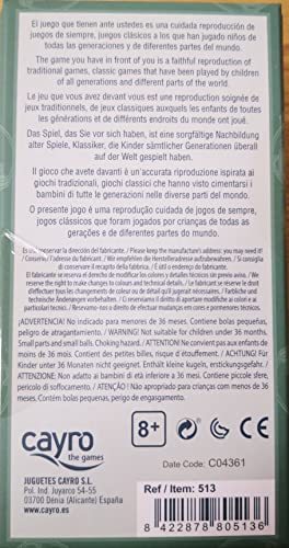 Cayro - Canicas - + 8 Años - Caja Retro y Bolsa de Tela - Juego de Mesa - Niños y Adultos - Canicas de Cristal y Porterías de Madera - 2 a 8 Jugadores