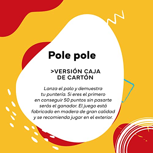 Cayro - Pole Pole - Modelo con Tamaño Grande - + 5 - Juegos de Mesa para Niños y Adultos - Bolos Finlandeses de Madera - Ideal para más de 2 Jugadores