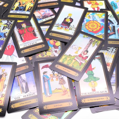 CBOSNF 78pcs Reina Cartas de Tarot con Guía para Principiantes Baraja Reina Tarot Reunión Clásica Herramienta de Adivinación para Fiesta en Amigos Versión Inglesa