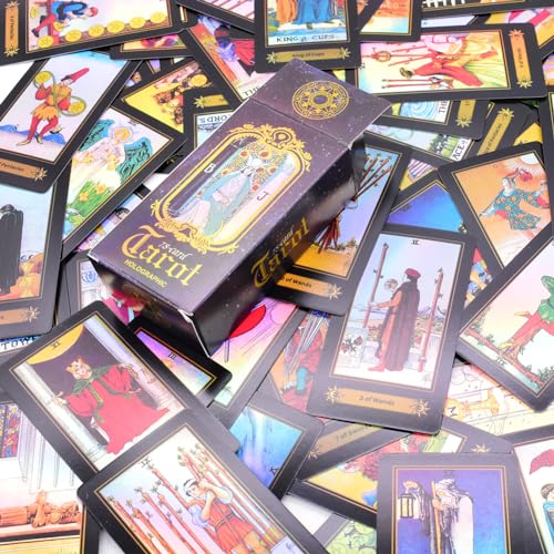 CBOSNF 78pcs Reina Cartas de Tarot con Guía para Principiantes Baraja Reina Tarot Reunión Clásica Herramienta de Adivinación para Fiesta en Amigos Versión Inglesa