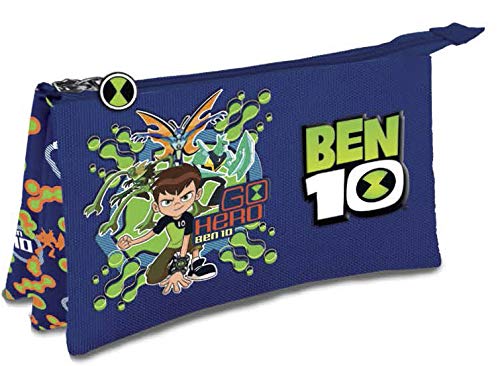 Ceg 230971, Portatodo Triple ben10 Infantil para Niños, Verde, Mediano