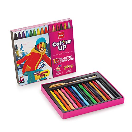 Cello ColourUp - Juego de 15 lápices de colores brillantes, no tóxicos, paquete temático de aventura, ideal para regalar