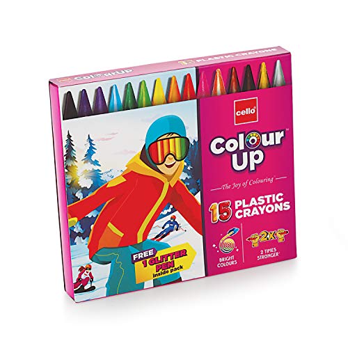 Cello ColourUp - Juego de 15 lápices de colores brillantes, no tóxicos, paquete temático de aventura, ideal para regalar