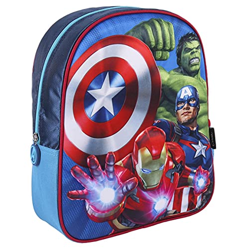 CERDÁ LIFE'S LITTLE MOMENTS 3D Infantil de The Avengers de Bosillo Unico-Licencia Oficial Marvel, Unisex niños, Rojo, Mochila Recomendada para niños de 3-6 años, en Edad de Preescolar