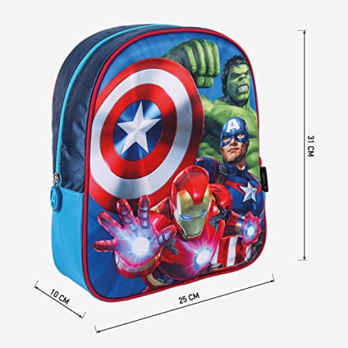 CERDÁ LIFE'S LITTLE MOMENTS 3D Infantil de The Avengers de Bosillo Unico-Licencia Oficial Marvel, Unisex niños, Rojo, Mochila Recomendada para niños de 3-6 años, en Edad de Preescolar