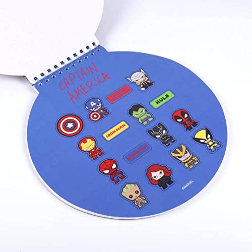 CERDÁ LIFE'S LITTLE MOMENTS - Cuaderno de Dibujo para Colorear de Capitan America Incluye 6 Lápices de Colores y 15 Pegatinas | Regalo Original para Peques - Licencia Oficial Marvel