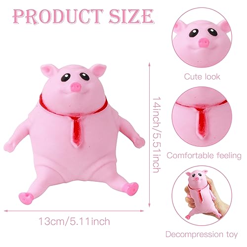 Cerdo Antiestres, Cerdito Juguete Antiestres, Rosa Cerdo Decompression Vent Toy, Juguete para Apretar Piggy para Aliviar El Estrés Sensorial