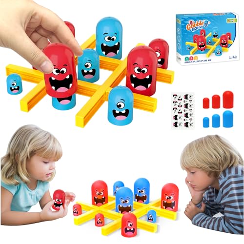 CHANCCI Tic TAC Toe Juego Set, Big Eat Small Game,2-Player Big Eat Small Juego, Azul Rojo Gobblet Gobblers Juego de Mesa Tic TAC Toe Juegos de la Familia para Jugar Juego Clásico