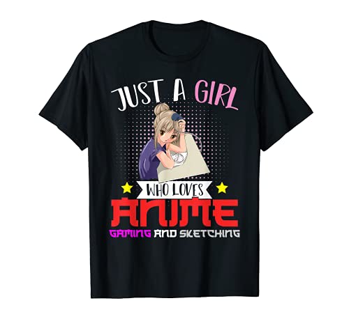 Chica Amante De Los Dibujos Videojuegos Kawaii Gamer Anime Camiseta