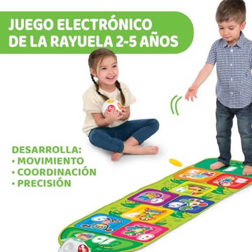 Chicco Jump & Fit, Alfombra Musical para Niños Electrónica e Interactiva con Luces y Sonido para Jugar a la Rayuela, 2 Modos de Juego, 150 cm – Juguetes para Niños de 2 a 5 años