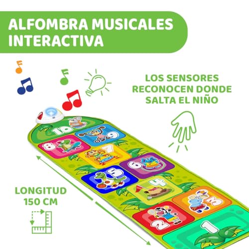 Chicco Jump & Fit, Alfombra Musical para Niños Electrónica e Interactiva con Luces y Sonido para Jugar a la Rayuela, 2 Modos de Juego, 150 cm – Juguetes para Niños de 2 a 5 años