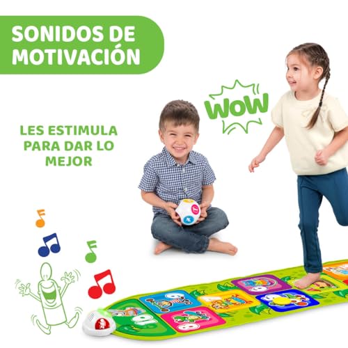 Chicco Jump & Fit, Alfombra Musical para Niños Electrónica e Interactiva con Luces y Sonido para Jugar a la Rayuela, 2 Modos de Juego, 150 cm – Juguetes para Niños de 2 a 5 años