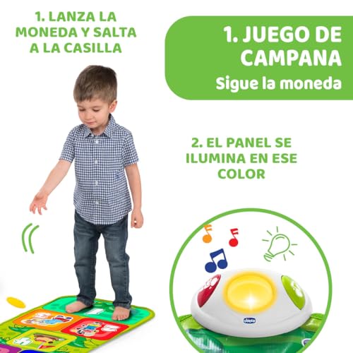 Chicco Jump & Fit, Alfombra Musical para Niños Electrónica e Interactiva con Luces y Sonido para Jugar a la Rayuela, 2 Modos de Juego, 150 cm – Juguetes para Niños de 2 a 5 años