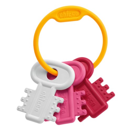 Chicco Sonajero Llaves Bebé, Sonajero Plástico Blando y Ligero, Juguetes para Bebés y Recién Nacidos, Adecuado para Juego y Dentinción, Multicolor, 3 - 18 Meses, Rosa