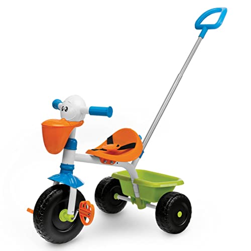 Chicco Triciclo Pelícano 2en1, Triciclo para Niños con Mango de Altura Ajustable, Cinturón y Compartimentos de Almacenaje, Juguetes para Niños de 18 Meses a 5 Años, Máx. 20 Kg, Multicolor